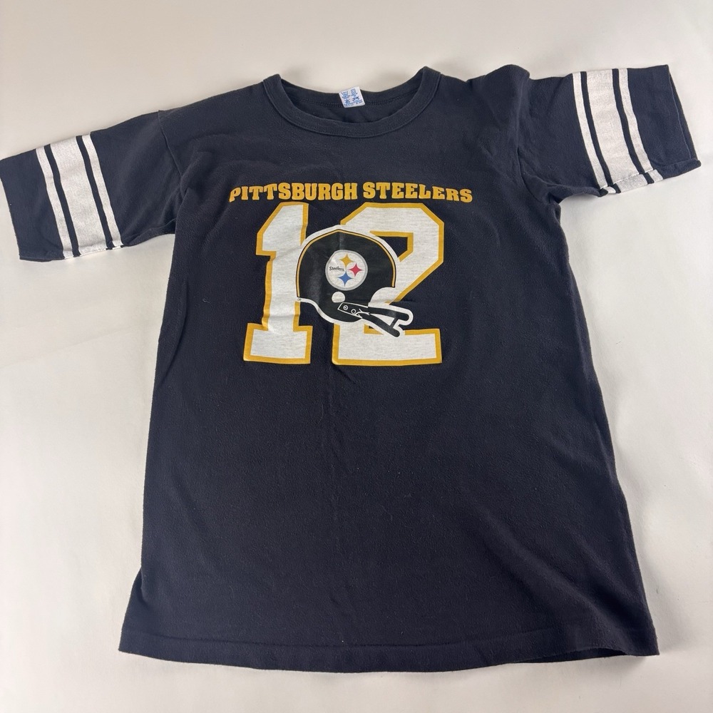 Vintage Pittsburgh Steelers Terry Bradshaw Large Champion T‎ Shirt Black Tee